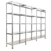 Resim Herrafburada Çelikrafburada 5 Katlı 3 Lü Bitişik Galvaniz Çelik Raf Arşiv Depo Kiler Rafı 43x93x200 