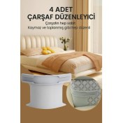 Resim Çarşafmatik 4 Adet Çarşaf Düzenleyici Sabitleyici Görünmez Nevresim Çarşaf Kilidi Organizeri 
