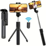 Resim Selfie Çubuğu Çok Fonksiyonlu Tripod Kablosuz Uzaktan Kumandalı Selfie Çubuğu Uzatılmış Uzaktan Kumandalı Cep Telefonu Tutucu Canlı Yayın Tripodu Çok Fonksiyonlu Fotoğraf Evrensel Seyahat Selfie Aracı 