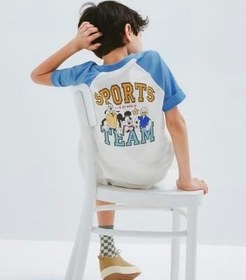 Resim Mickey Mouse Baskılı Ekru Tişört Oversize/Geniş Kesim 6610426-70057 