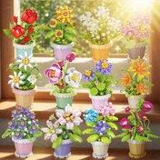 Resim Ebedi Çiçek Saksı Hediye - Canlı Renklerde Gül Ayçiçeği Buketi, Dayanıklı Plastik Yapı, Elektrik Gerektirmez, Ev Dekorasyonu İçin Mükemmel 