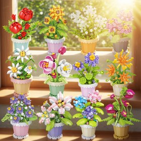 Resim Ebedi Çiçek Saksı Hediye - Canlı Renklerde Gül Ayçiçeği Buketi, Dayanıklı Plastik Yapı, Elektrik Gerektirmez, Ev Dekorasyonu İçin Mükemmel 