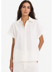 Resim Defacto Regular Fit Gömlek Yaka Poplin Kısa Kollu Gömlek F9141ax25wnwt34 Beyaz 
