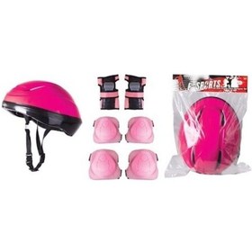 Resim Kask Dizlik Dirseklik Koruyucu Seti Pembe 