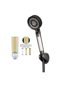 Resim Truva Kireç Önleyici Su Tasarruflu Duş Başlığı Siyah Krom 