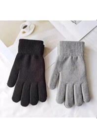 Resim Eleven Markets Erkek Eldiven Kışlık Örgü Gri Eldiven Gri 