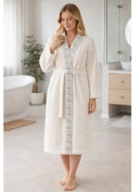 Resim Özdilek Loseta Aile Bornoz Seti Gri-mint Renkli 