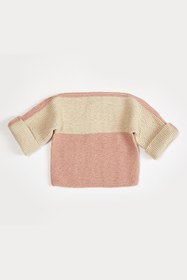 Resim MiniMundoOrganic Unisex Bebek Pembe Ekru Kazak 
