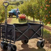 Resim Tüm Arazi Tekerlekleri ile Hafif Katlanabilir Kullanım Kartı - Bahçe, Plaj, Kamp ve Açık Hava Kullanımı için Büyük Kapasiteli Katlanabilir Araba, Dayanıklı Demir Çerçeve, Elektrik Gerektirmez, Siyah, Bahçe Arabası Kullanım Kartı, Kamp Ekipmanı Taşıma, Sağlam Direksiyon, Güçlü Yapı, Erkek için Araba, Ahşap Araba, Kız için Araba, Tekerlekli Katlanabilir Araba, Tekerlekli Alışveriş Arabası 