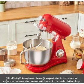 Resim Karaca 2 Si 1 Arada Et Kıyma ve Salça Yapma Özellikli 1800W Döküm Stand Mikser Seti 6.2 Lt Hazneli - Güçlü Motor 
