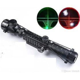 Resim 3-9x32 Eg Zoomlu Av Tüfeği Dürbünü Çift Işık Kaynaklı Çok Renkli 