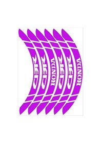 Resim Şık Tasarım Motosiklet Jant Şeridi Reflektör Mor Geniş Cbr Uyumlu Sağ-sol/ön-arka Beyaz 