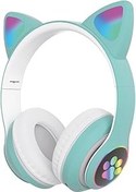 Resim Sunix Wireless 5.0 Stereo Kedi Kulak Üstü Bluetooth Kulaklık Yeşil BLT-44 
