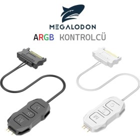 Resim Megalodon Argb Kontrolcü 5V 3 Pin - Sata Kablo Argb Dönüştürücü Rgb Denetleyici Beyaz Renk 