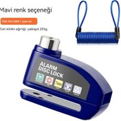 Resim Motosiklet Disk Kilidi Alarmı Bisiklet Fren Diski Hırsızlık Önleme Kilidi Mavi Hatırlatma İpi 