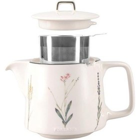 Resim Porland Botanical Desen 10 Kapaklı Demlik 1000 Cc Bej 