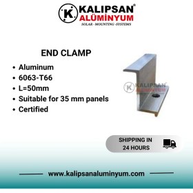 Resim Kalıpsan Güneş Paneli 35'lik Z Clamp- Sonlandırıcı Clamp (100 Adet ) 