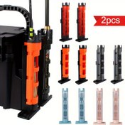 Resim 2 Adet Taşınabilir Olta Tutucu Standı, Karışık Renkler, ABS Malzeme, Olta Depolama İçin Olta Malzemeleri Aksesuarları 