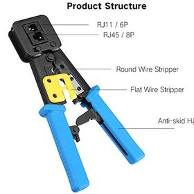 Resim Yeni Nesil Rj45 Rj11 Rj12 Cat5 Cat6 Ez Konnektör Sıkma Pensesi 