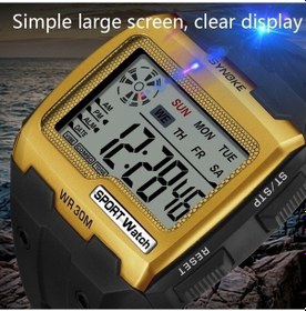 Resim Flybuy Synoke 9021 Spor Erkek Dijital Çavuş Saat, Altın Renkli, Açık Ekran, 3atm Su Geçirmez, , Sağlam Malzeme Çok Renkli 