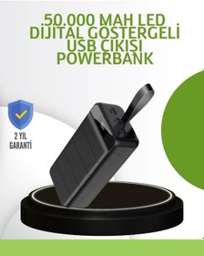Resim Ultra Güçlü 50.000 Mah Powerbank Led Ekranlı, Çoklu Bağlantı Seçenekli, Akıllı Koruma Sistemli Şar Çok Renkli 