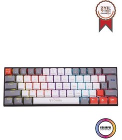 Resim Torima TK-11 Beyaz Mekanik Kablosuz Blue Switch Rgb Işıklı Gaming Sarjlı Q Klavye 