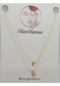 Resim Glamglamour İnce Top Gold Renk Zincir İkili Anahtar Kilit Uçlu Kadın Kolye Gold Renk 