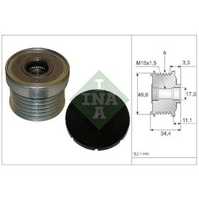 Resim Ina 535018310 Alternator Kasnagı Bmw E81 E82 E87 E88 E46 E90 E91 E92 E93 E60 E61 E63 E64 E65 E84 E83 E70 E85 12317560483 