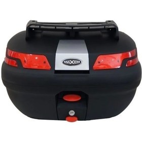 Resim Maxem Sl-45 Litre Arka Çanta, Üst Bagaj, Sırt Dayama Takımı - 45 Litre Motosiklet Arka Çanta Topcase Siyah 