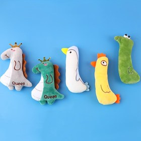 Resim 4 Hayvan Tasarımı ile Etkileşimli Peluş Kedi Oyuncakları - Yumuşak Kumaş Çiğneme Dirençli Kedi Oyuncakları, İç Mekan Oyunları İçin, Pil Gerektirmez, Sevimli Karikatür Şekilleri (Kraliçe, Dinozor, Penguen, Kurbağa) - Kediler ve Küçük Kediler İçin Güvenli, YIYUANPET 