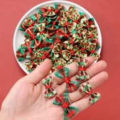 Resim 20 adet Mini Klasik Kırmızı Yeşil Polyester Festival Süsü Yay, Düğün Buketi, Hediye Paketleme, Doğum Günü ve Tatil El Sanatları için 