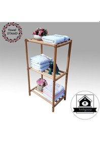 Resim Havluluk - Doğal Ahşap Havlu Askılık - Askı - Banyo Kağıt Havlu 