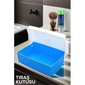 Resim Çok Renkli Tıraş Malzemeleri Kutusu, Pratik ve Şık Saklama Çözümü 