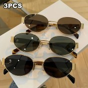 Resim 3 Çift Unisex Oval Moda Gözlük 