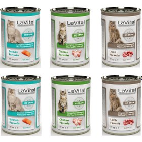 Resim La Vital Tahılsız 3 Çeşit Karma Kedi Konservesi 400 Gr. X 6 Adet 