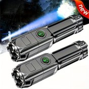 Resim ANYICE Şarj Edilebilir USB El Feneri, Dahili 1200mAh Lityum Pil ile Çok Fonksiyonlu Taşınabilir LED El Feneri, USB Kablosu Dahil, Ev, Açık Hava, Kamp, Balıkçılık için 