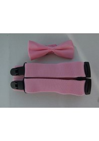 Resim Pembe Çocuk Papyonu / Pembe Çocuk Pantolon Askısı Pembe 