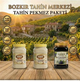 Resim Bozkır Tahin Merkezi Taş Değirmen Beyaz Tahin 2 x 935 G + Köy Üzüm Pekmezi 950 G 