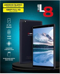 Resim 8 İnç Ips Ekranlı 4 Çekirdek 3gb Ram 64gb Tablet 