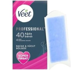 Resim Storemax Veet Professional Hassas Ciltler Için Ağda Bandı, Bacak ve Vücut Bölgesi, 40'lı Süper Fırsat Paketi 
