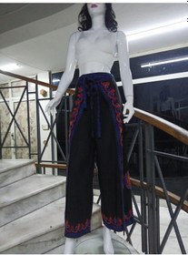 Resim Eren Style Otantik Nakış İşlemeli Harem Şalvar Bulmaca Pantolon 104 Cm -9315 Siyah 
