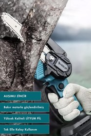 Resim Assur 18V Çift Akülü Ağaç Odun Dal Budama Testere 
