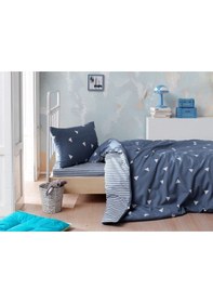 Resim 2li Yastık Kılıfı Üçgen Mavi Mavi 