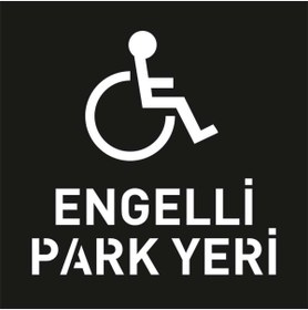 Resim Hayat Trafik Boyama Şablonu Engelli Park Yeri 100x100cm 