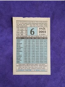 Resim 6 Eylül 2002 Takvim Yaprağı - Nostalji Koleksiyonluk Takvim Yaprağı 
