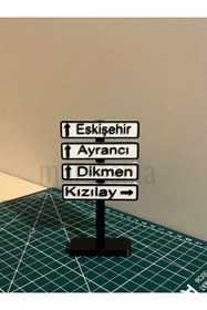 Resim maresshia Ankara Yön Tabelası Dekoratif Masa Aksesuarı(Eskişehir - Ayrancı - Dikmen - Kızılay) 