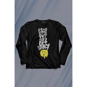 Resim Kendim Seçtim Chill Out And Get Grimey Relax Smile Gülen Surat Uzun Kollu Tişört Baskılı Çocuk T-Shirt 