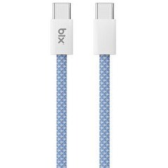 Resim Bix T4CC 65W Type-C to Type-C Örgülü Manyetik Tasarım Hızlı Şarj ve Data Kablosu 1 M Mavi 