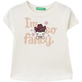 Resim United Colors of Benetton Kız Bebek Tshirt 3ı1xg10dı Ekru 