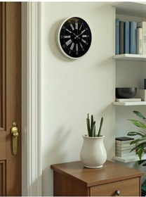 Resim 36 Cm Krem Dekoratif Duvar Saati Bej - Siyah 